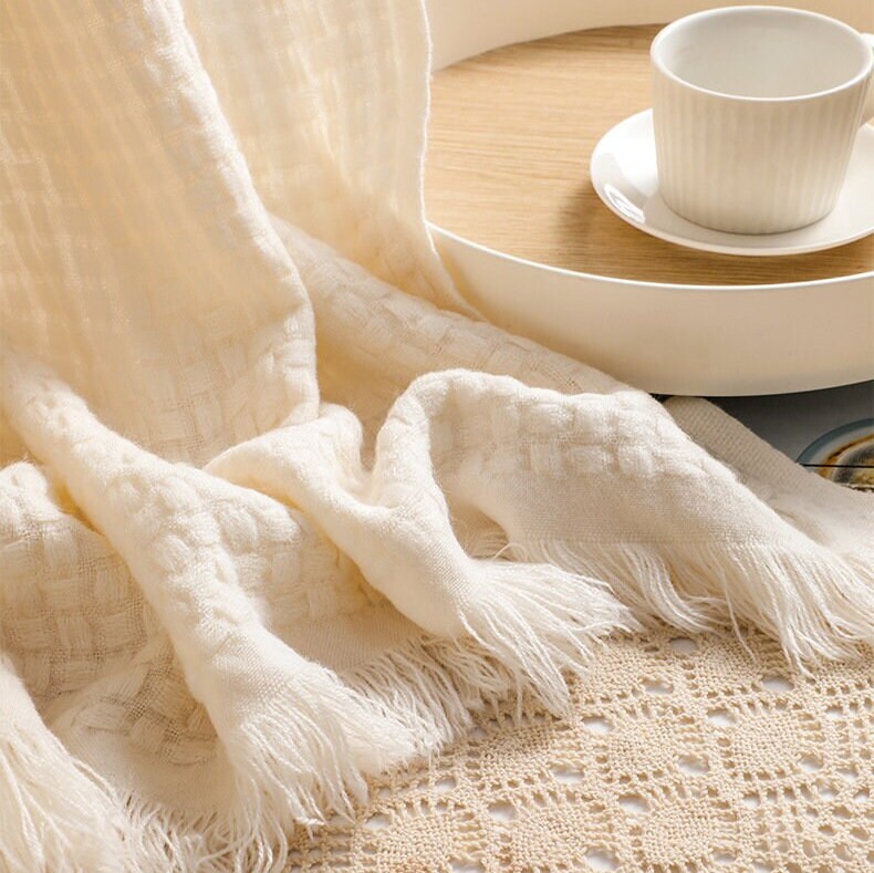 Knit Throw Blanket for Couch Sofa ChairGarden Throwing Home Decor,Soft Warm Cozy Light Weight for Spring Summer Fall 50''X60'', Travel Gift