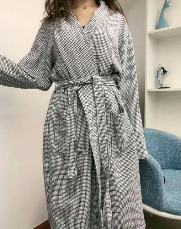 Cotton robe,Cotton kimono nightwear couple robe, Bathrobe for birthday gift & Anniversary gift,Housewarming gift.
