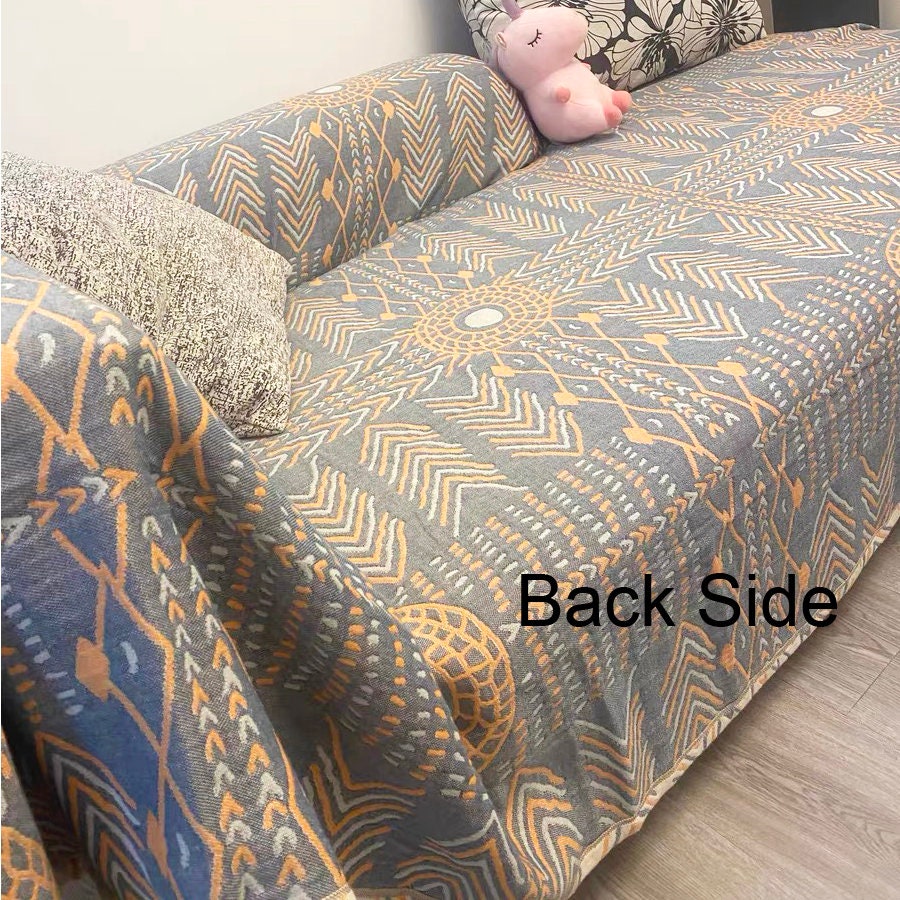 Bohemia Cotton Blanket Throw,Cotton Blanket 4-Layers Double-sided Woven Home Decor Bedding,Cozy Nap Throw Blanket,Housewarming gift.