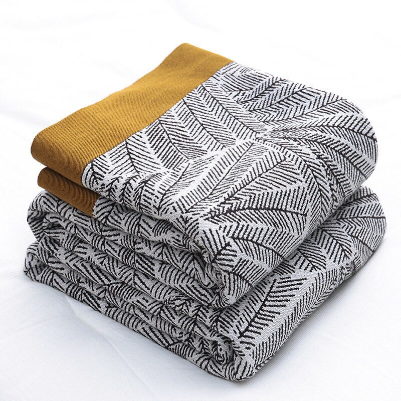 Long staple Cotton Throw Bed Cover 100% cotton Muslin Sofa Throw Decor, Double-sided Bed Throw Blanket, 230x250cm / 90x98"Housewarming gift.