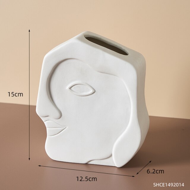 Ceramic Facial Figure Vase