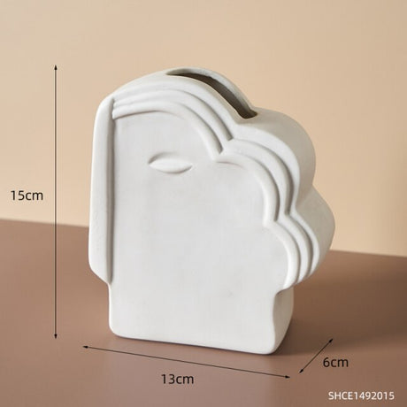 Ceramic Facial Figure Vase