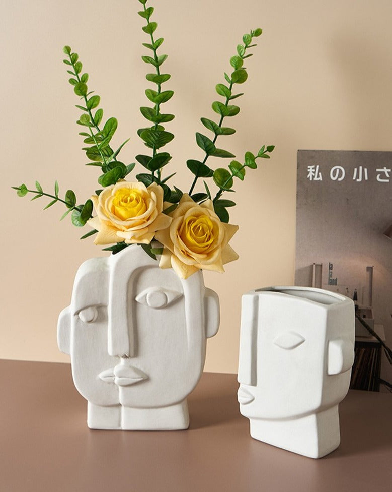 Ceramic Facial Figure Vase