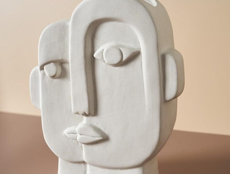 Ceramic Facial Figure Vase