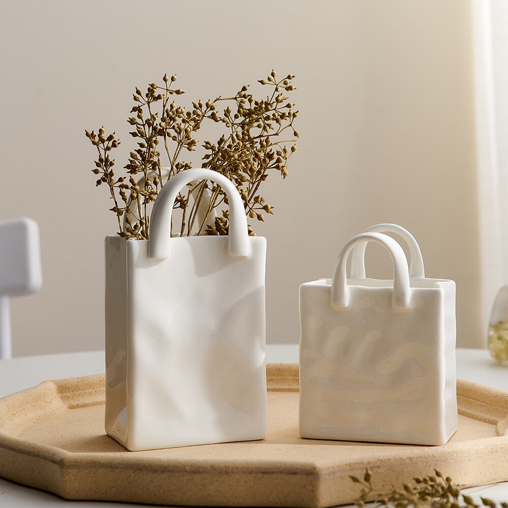 Paper Bag Ceramic Vase