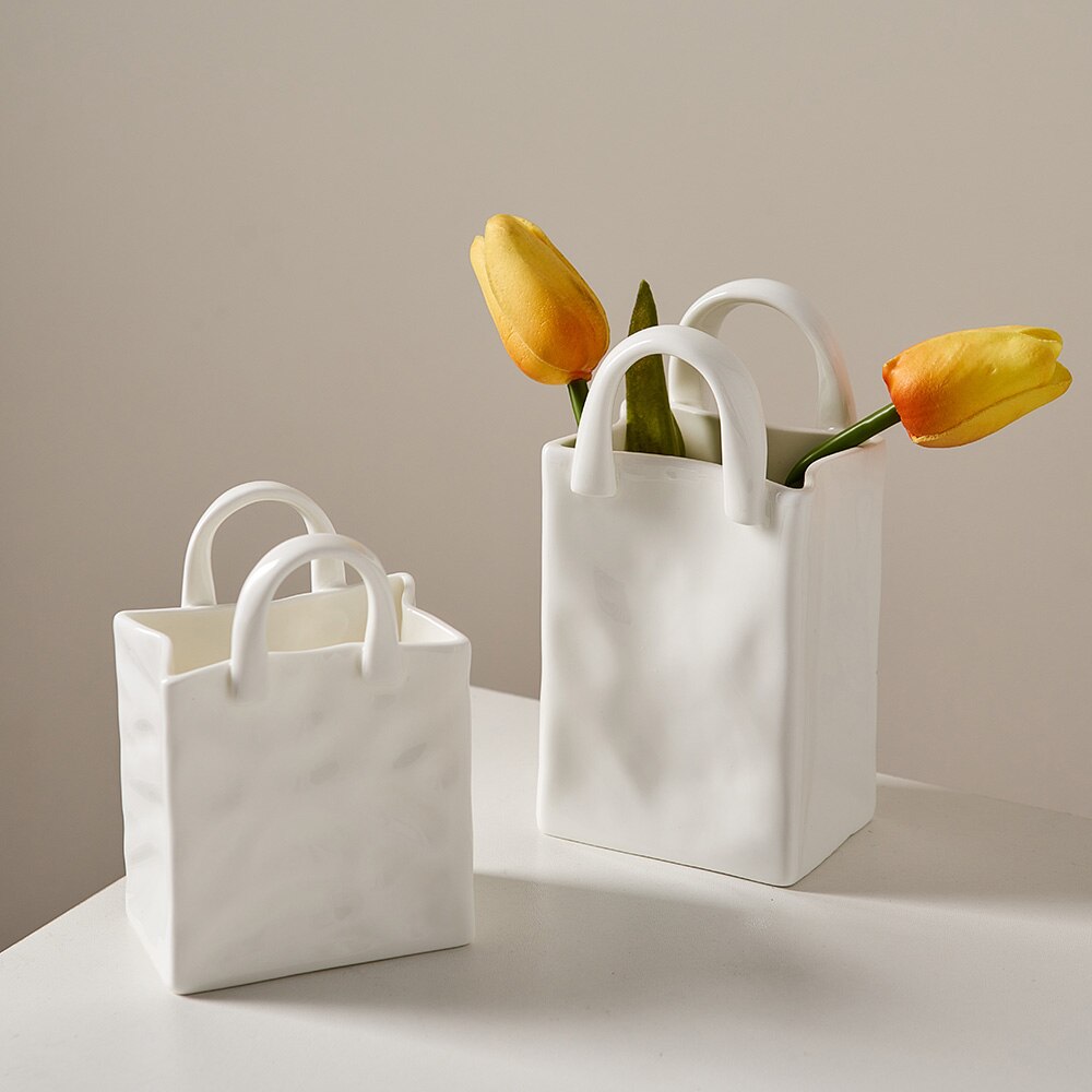 Paper Bag Ceramic Vase