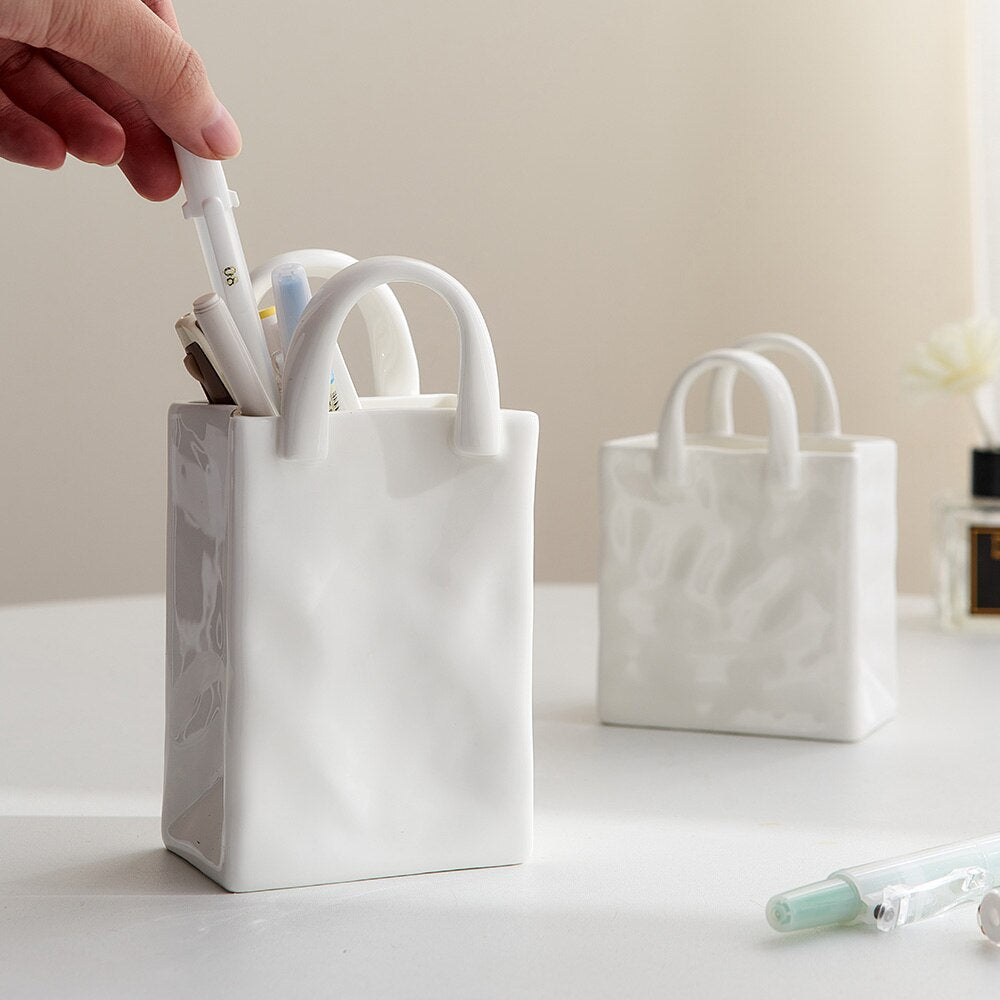 Paper Bag Ceramic Vase