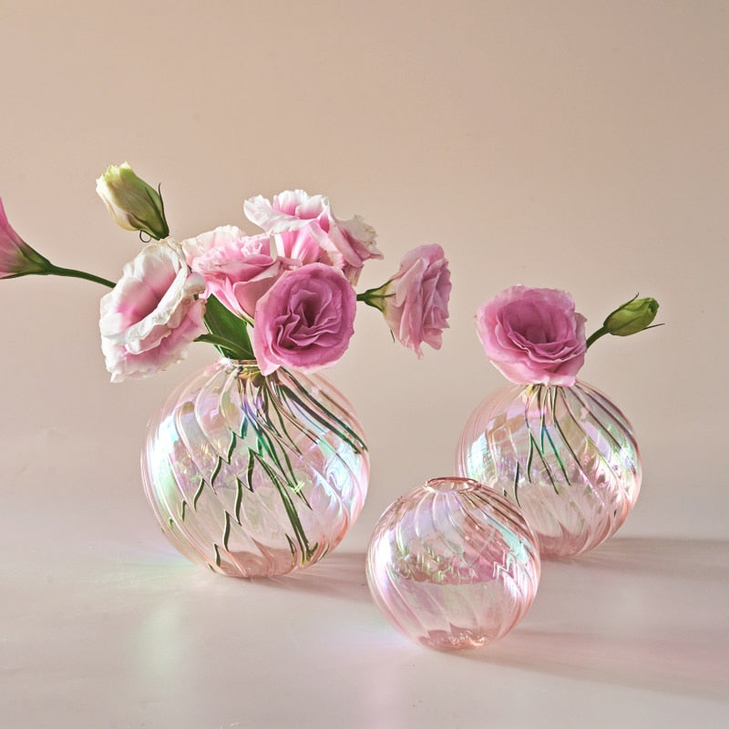Colourful Glass Globe Vase - Swirl