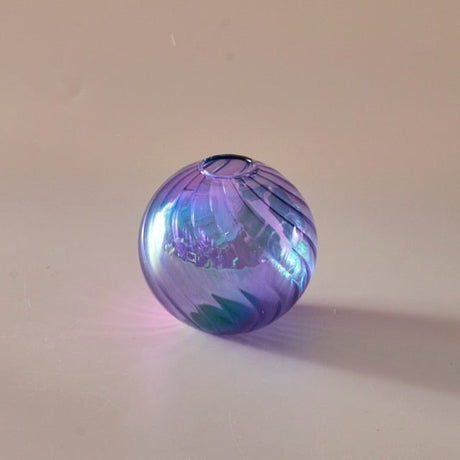 Colourful Glass Globe Vase - Swirl