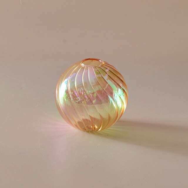 Colourful Glass Globe Vase - Swirl
