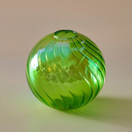 Colourful Glass Globe Vase - Swirl