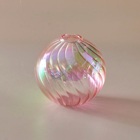 Colourful Glass Globe Vase - Swirl