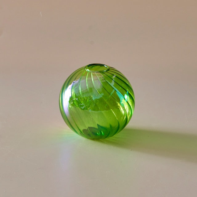 Colourful Glass Globe Vase - Swirl