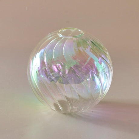 Colourful Glass Globe Vase - Swirl