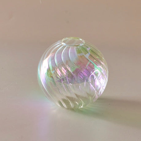 Colourful Glass Globe Vase - Swirl