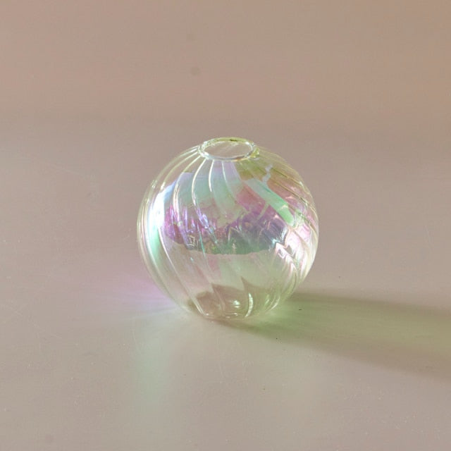 Colourful Glass Globe Vase - Swirl