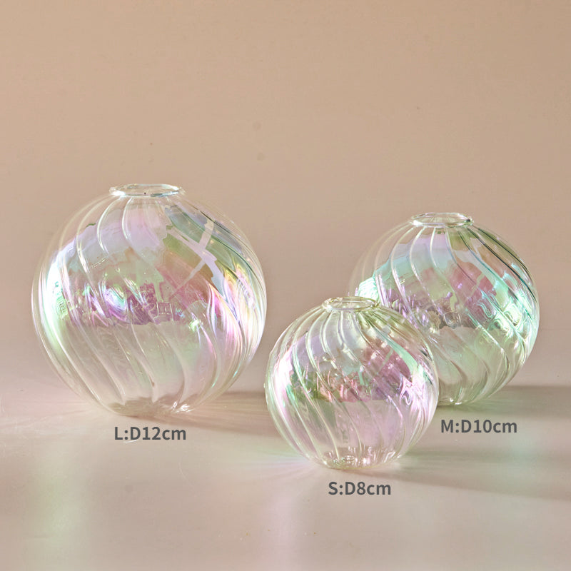 Colourful Glass Globe Vase - Swirl