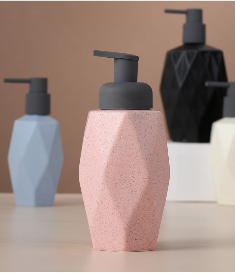 Mint Ceramic Soap Dispenser, Foaming Pump Bathroom Bottle, Simple Design, Refillable Reusable Lotion Pump for Bathroom Kitchen, 480ml/16.28oz