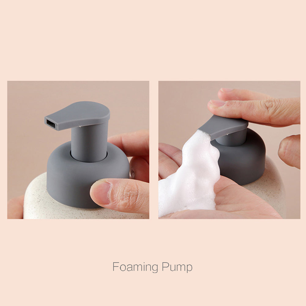 Mint Ceramic Soap Dispenser, Foaming Pump Bathroom Bottle, Simple Design, Refillable Reusable Lotion Pump for Bathroom Kitchen, 480ml/16.28oz