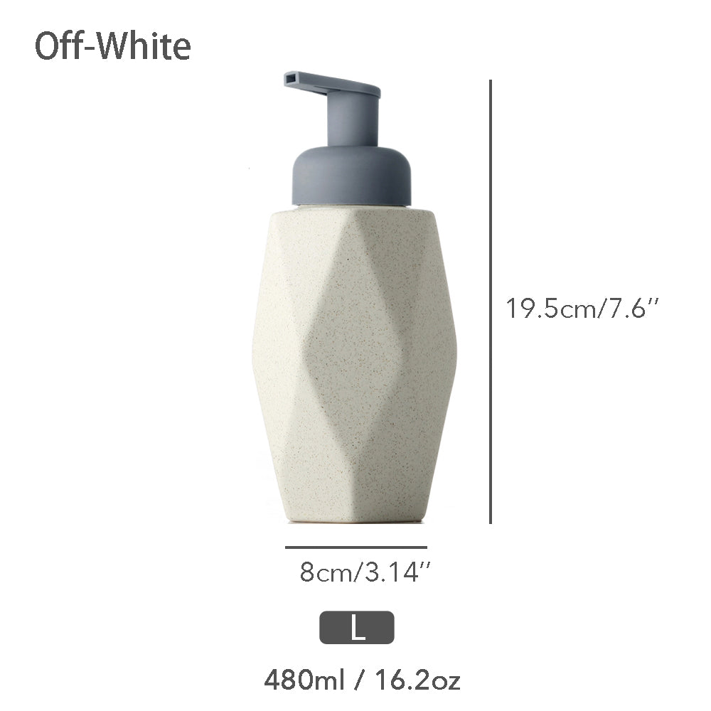 Mint Ceramic Soap Dispenser, Foaming Pump Bathroom Bottle, Simple Design, Refillable Reusable Lotion Pump for Bathroom Kitchen, 480ml/16.28oz
