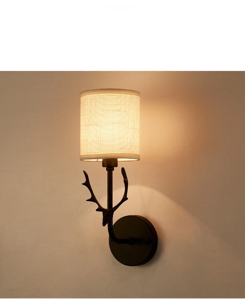 Deer Head Corporal Bronze Wall Lamp