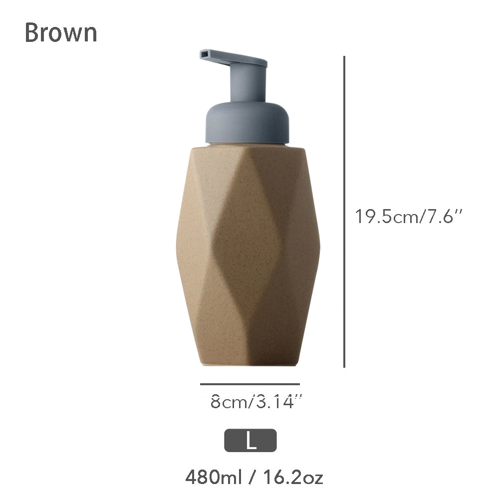 Mint Ceramic Soap Dispenser, Foaming Pump Bathroom Bottle, Simple Design, Refillable Reusable Lotion Pump for Bathroom Kitchen, 480ml/16.28oz