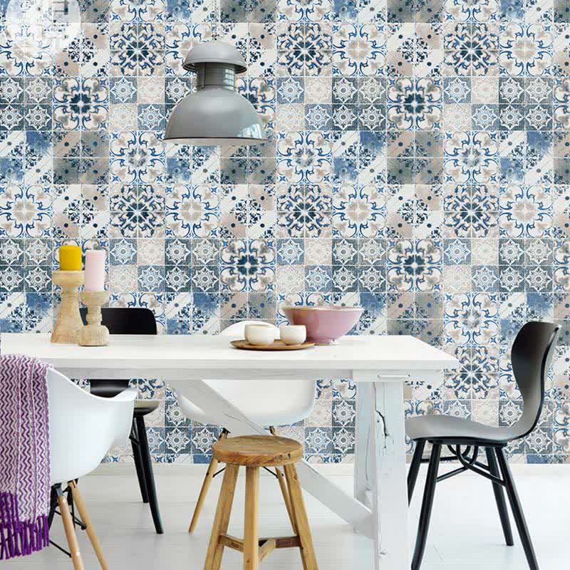 Blue Pattern Peel & Stick Wallpaper (1 roll)