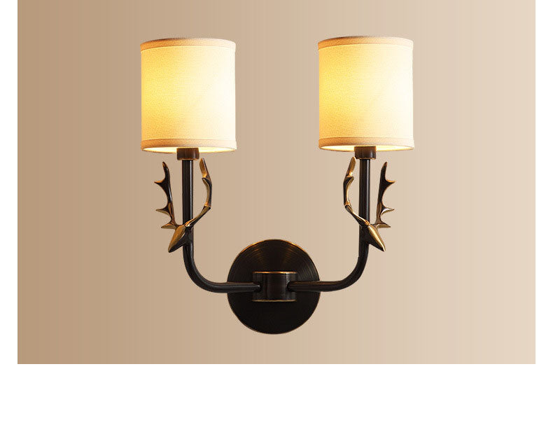 Deer Head Corporal Bronze Wall Lamp