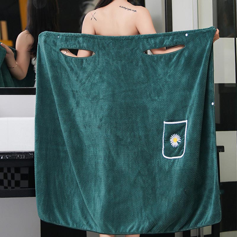 Bath Wrap Bath Cover Up with Pocket