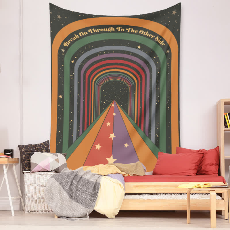 "Break On Through To The Other Side" Rainbow Tapestry
