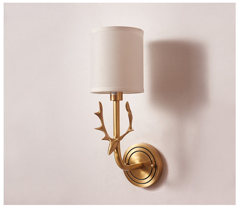 Deer Head Corporal Bronze Wall Lamp