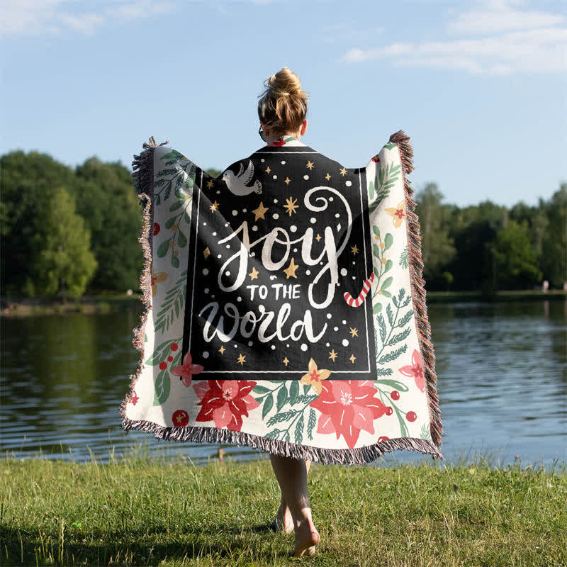 "Joy To The World" Tassel Blanket