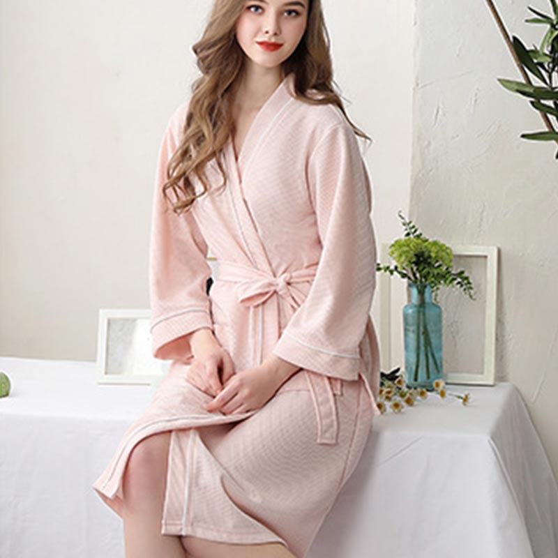 3/4 Sleeve Waffle Weave Pajama Bathrobe