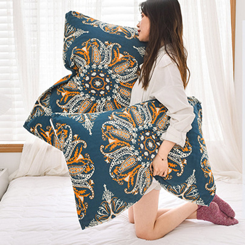 Bohemian Cotton Flower Pillow Towel (2PCS)