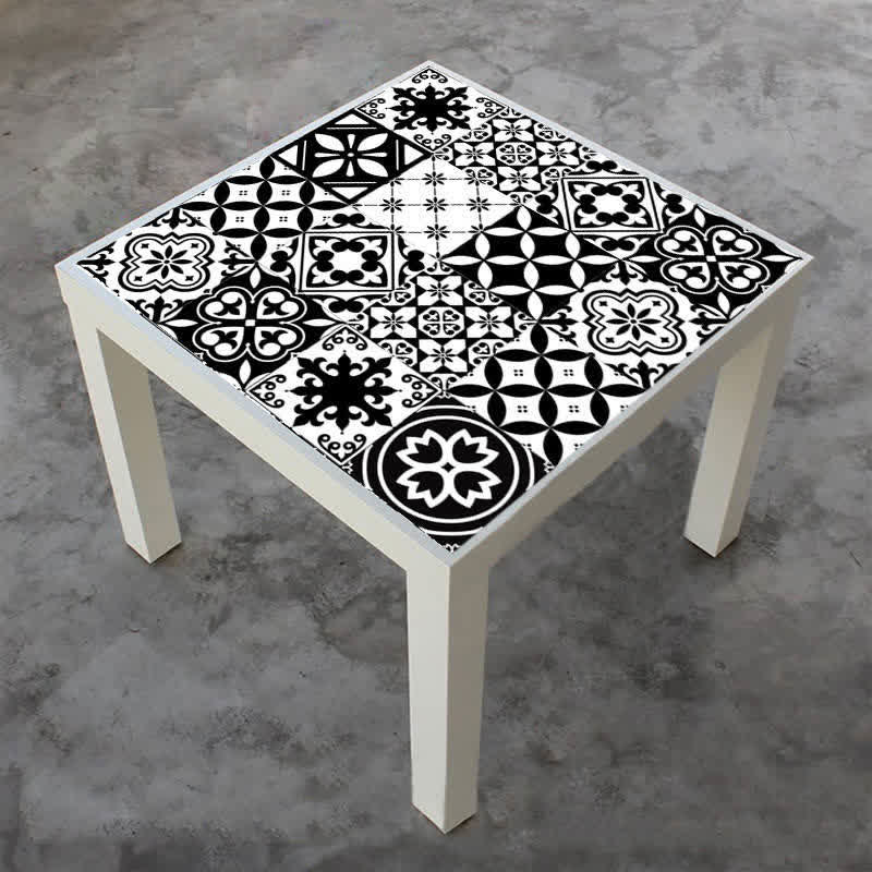 Balck Mixed Pattern Peel & Stick Wallpaper (10PCS)