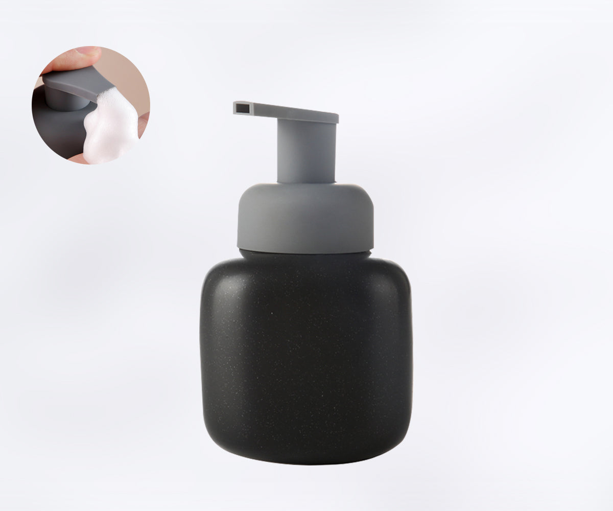 Ceramic Soap Dispenser, Foaming Pump Bathroom Bottle, Simple Design, Refillable Reusable Lotion Pump for Bathroom Kitchen, 300ml/10.1oz