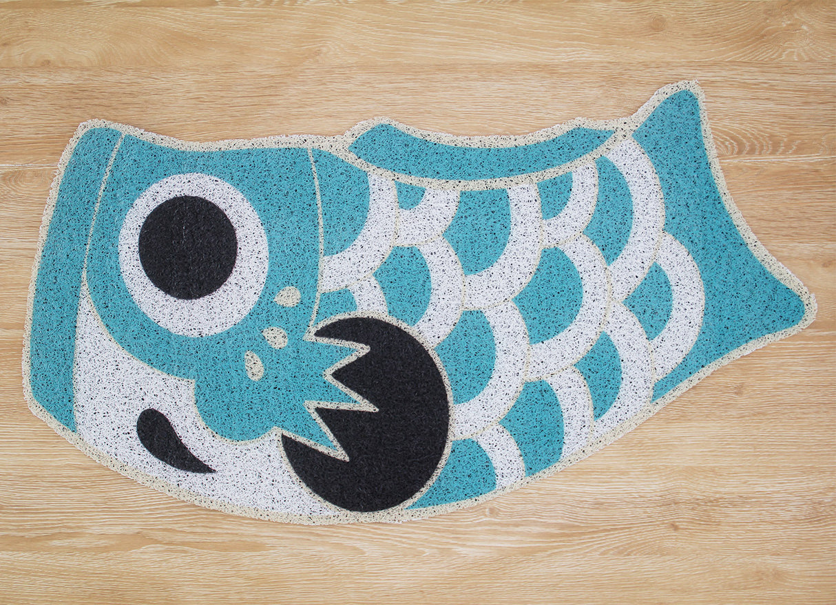 Cute Lake Blue Koi Fish Bath Mat