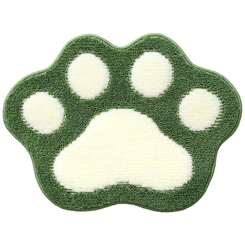 Green Cat Bath Mat