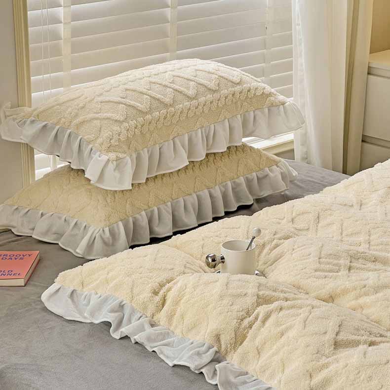 Poly/Acrylic Milk Cashmere Flannel Duvet Cover Bedding Set