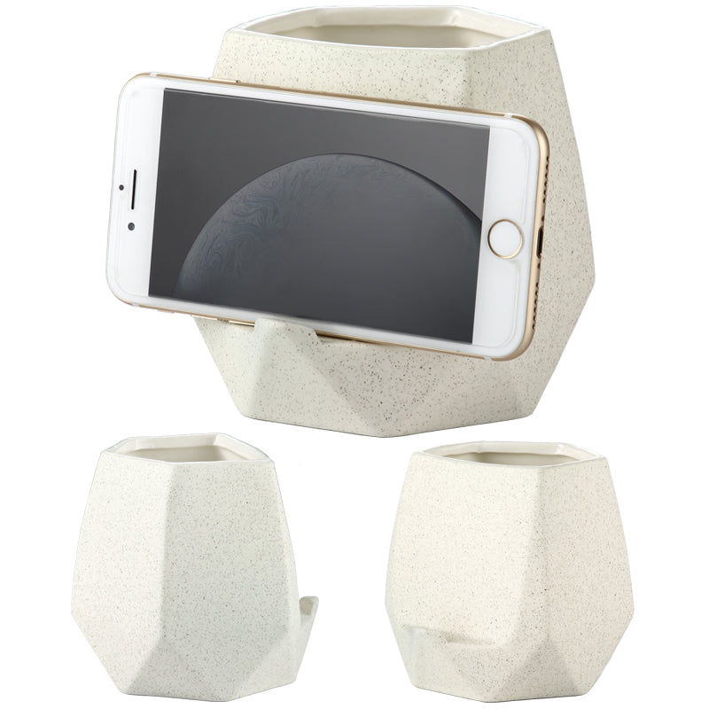 Ceramic toothbrush cell phone storage rack | Solid Color