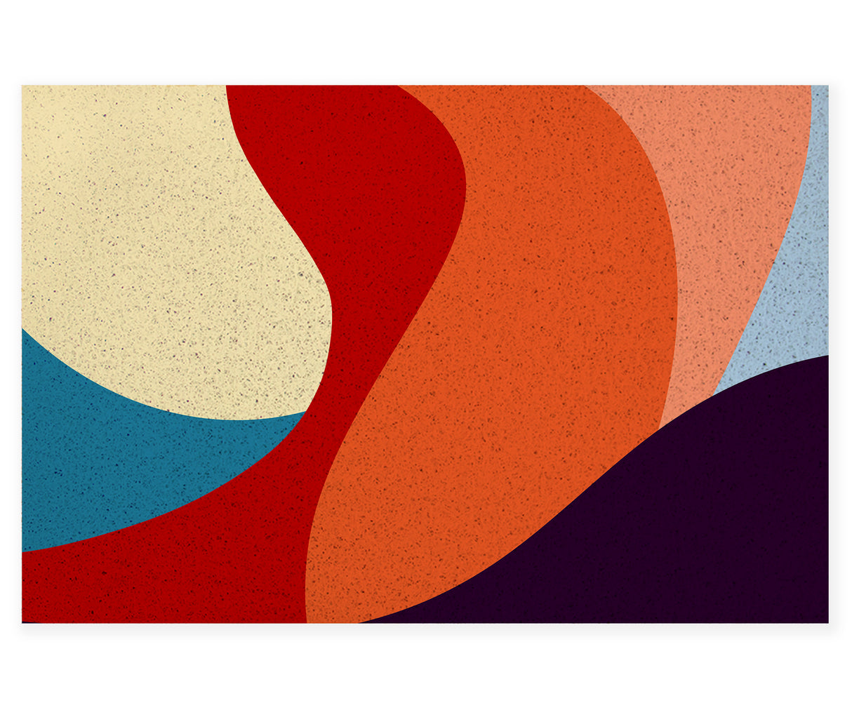 Abstract Colorful Wave Pattern PVC Entrance Mat