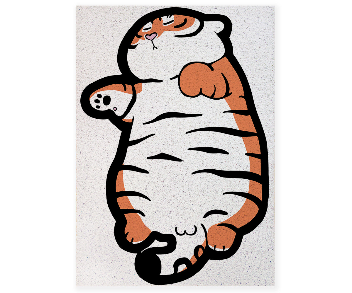Lovely Sleeping Tiger Entrance Door Mat