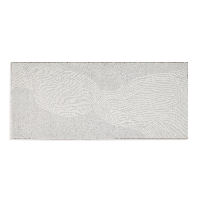 Flowing Line Grey and Light Brown Bedroom Mat