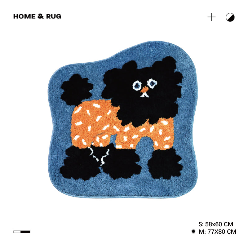 Cute Black Dog Bath Mat