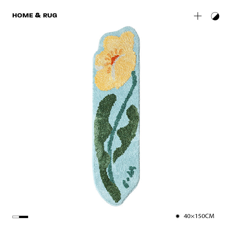 Yellow and White Flower Bedroom Mat