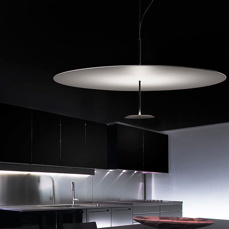 Classic 1-Light Black Disc LED Pendant Light