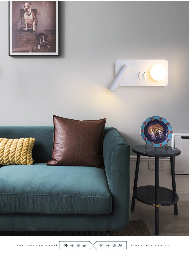 Bedside lamp led reading wall lamp with Double switches