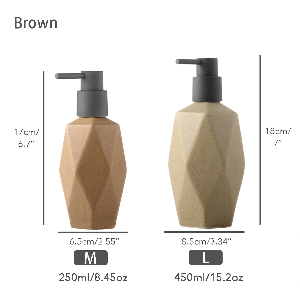 Ceramic Soap Dispenser, Liquid Bathroom Bottle, Simple Design, Refillable Reusable Lotion Pump for Bathroom Kitchen