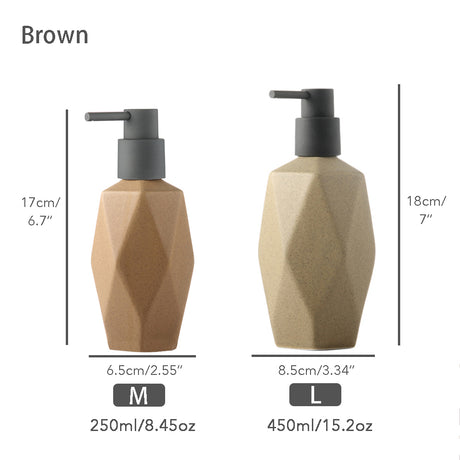 Ceramic Soap Dispenser, Liquid Bathroom Bottle, Simple Design, Refillable Reusable Lotion Pump for Bathroom Kitchen