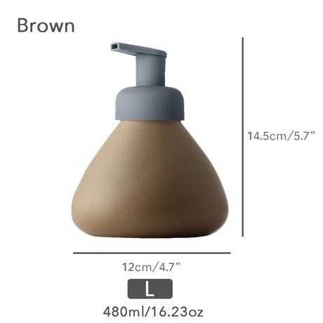 Mint Ceramic Soap Dispenser, Foaming Pump Bathroom Bottle, Simple Design, Refillable Reusable Lotion Pump for Bathroom Kitchen, 480ml/16.28oz